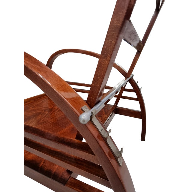 1940s Art Deco Armchair with Adjustable Backrest in the style of Jindřich Halabala For Sale - Image 5 of 6