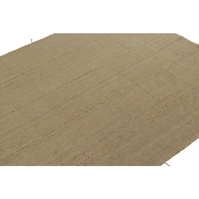 Rug & Kilim Rug & Kilim’s Contemporary Kilim in Beige With-Brown Accents For Sale - Image 4 of 7