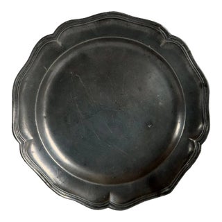 French Pewter Wavy Edge Multi-reed Plate For Sale