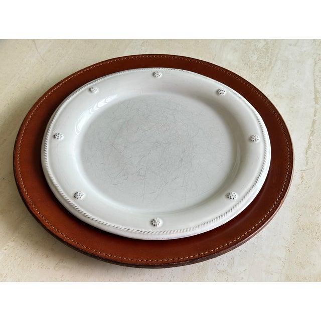Brown Ralph Lauren Brown Leather Plate Chargers - Set of 4 For Sale - Image 8 of 12