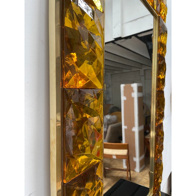 2020s Contemporary Brass Mirror Murano Glass, Italy For Sale - Image 5 of 10