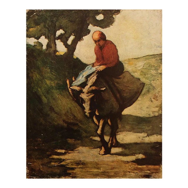 1940s After Honore Daumier "Returning From the Market" First Edition Cottage Style Lithograph For Sale