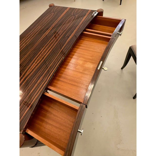 French Art Deco Macassar Elegant Writing Desk For Sale - Image 16 of 18