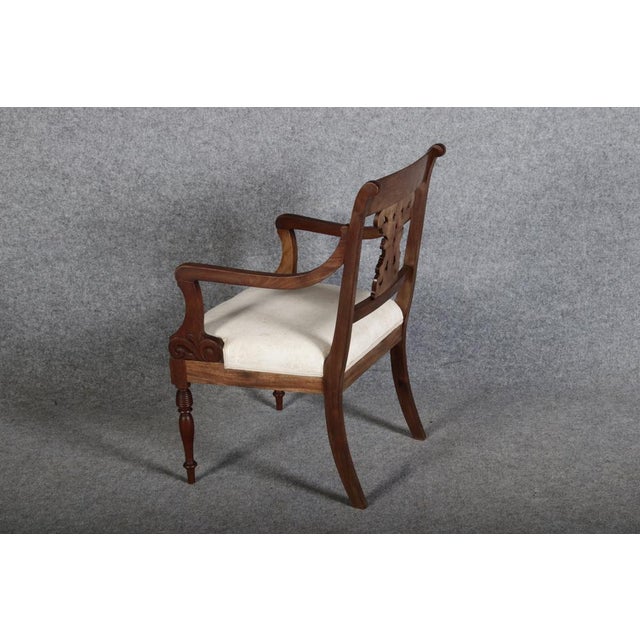 Antique English Regency Biedermeier Armchair in Mahogany, 1840 For Sale - Image 12 of 18