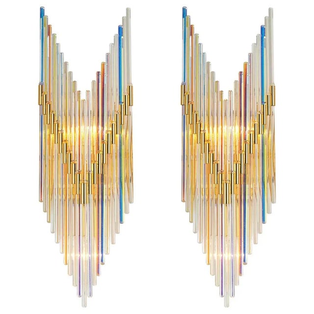 Crystal Glass Rods Wall Sconces, Germany, 1970s, Set of 2 For Sale - Image 13 of 13