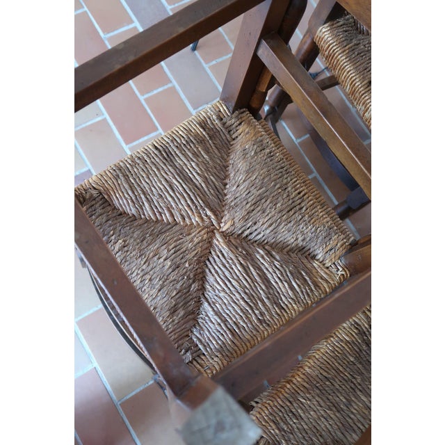 Oak and Rush Dining Chairs in the style of Charles Dudouyt, France, 1940s, Set of 6 For Sale - Image 15 of 18