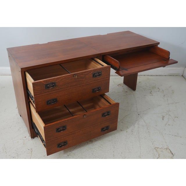 Mission Stickley Mission Oak Writing Computer Desk For Sale - Image 3 of 18