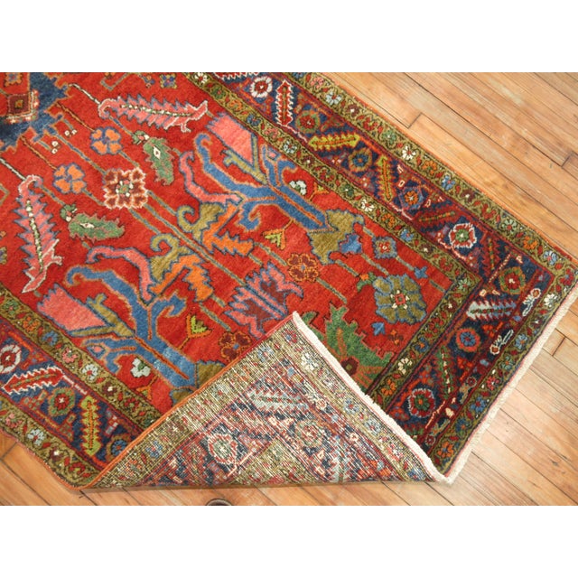 Early 20th Century Early 20th Century Antique Heriz Runner - 3'7" x 7'7" For Sale - Image 5 of 9