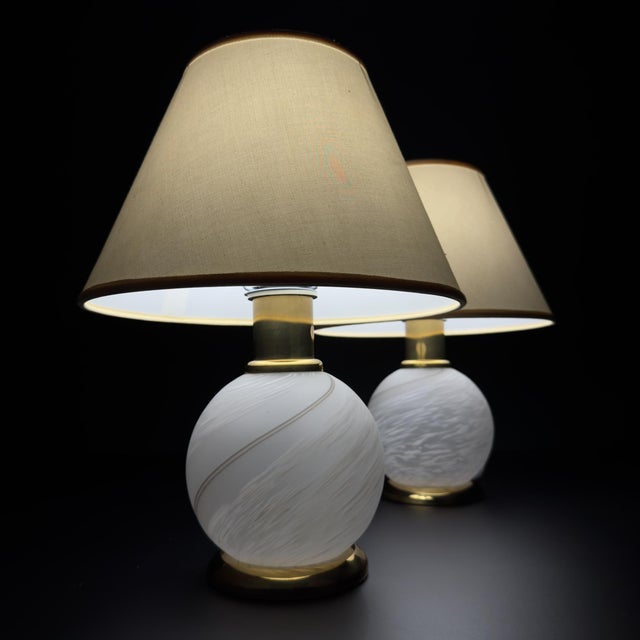 Mid-Century Modern Vintage Murano Glass Table Lamps, Italy, 1970s, Set of 2 For Sale - Image 3 of 18