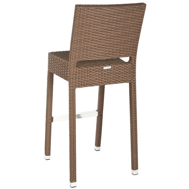 Modern Mitchell Indoor-Outdoor Barstool in Brown For Sale - Image 3 of 6