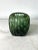 Guaxs Glassworks Kashi Carved Glass Green Vase For Sale - Image 4 of 9
