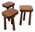 Brutalist Stool in Elm Wood For Sale
