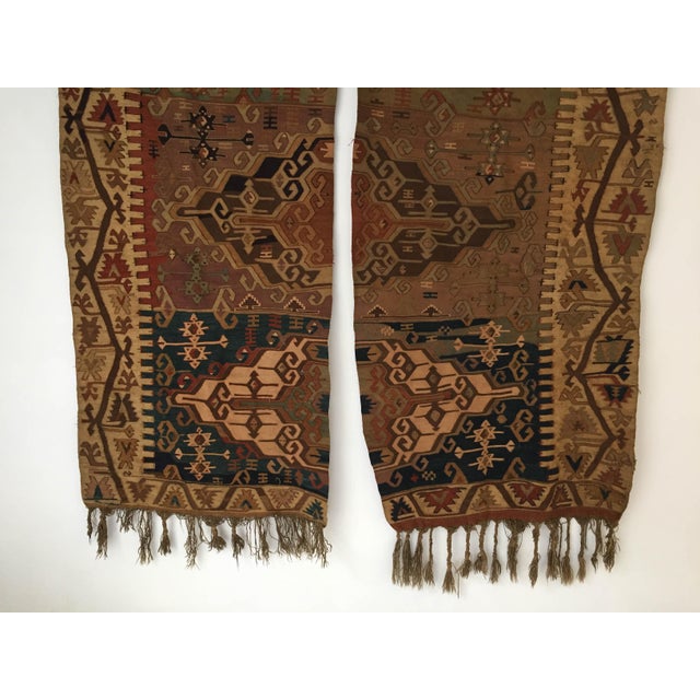 Wall Hanging Mounted Antique Anatolian Turkish Kilim Rugs 70" x 37