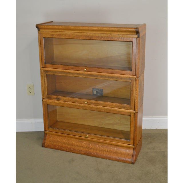 Antique Oak 3 Stack Barrister Bookcase by Viking Chairish