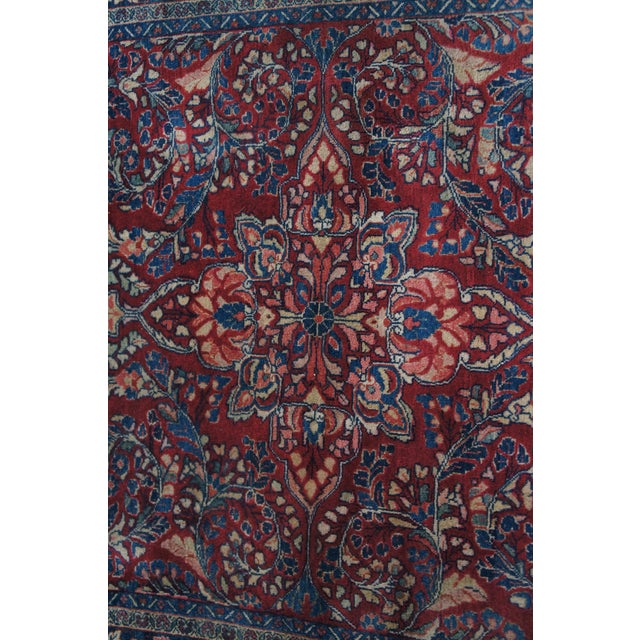 Vintage Oriental Geometric Floral Medallion Red Area Rug Mat Traditional 3 X 5' For Sale - Image 10 of 13