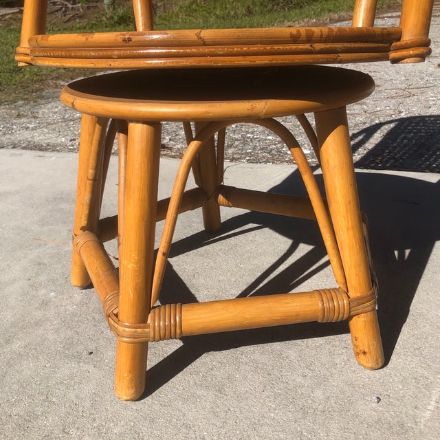 Mid Century Boho Rattan Swivel Dining Chairs Set of 4 Chairish