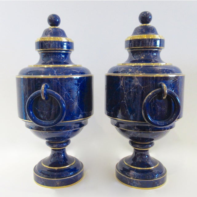 Late; 19th. Century, around C. 1865, are these Wonderful gorgeous, pair of French, Dore' A. Sevres, Ground Vase/Palace...