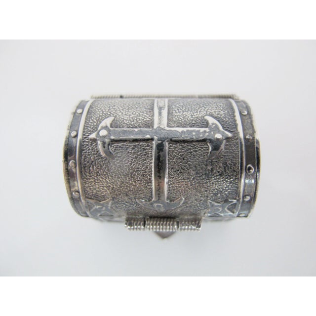 Early 20th Century Miniature Mexico Sterling Silver Wedding Treasure Chest Trinket Box For Sale - Image 5 of 11