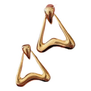 Vintage Givenchy Triangle Pierced Earrings, Pair For Sale