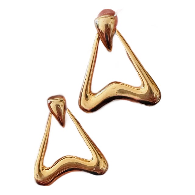 Vintage Givenchy Triangle Pierced Earrings, Pair For Sale