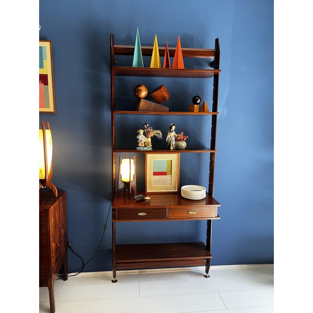Mahogany Wall-Mounted Bookcase, 1960s For Sale - Image 4 of 18