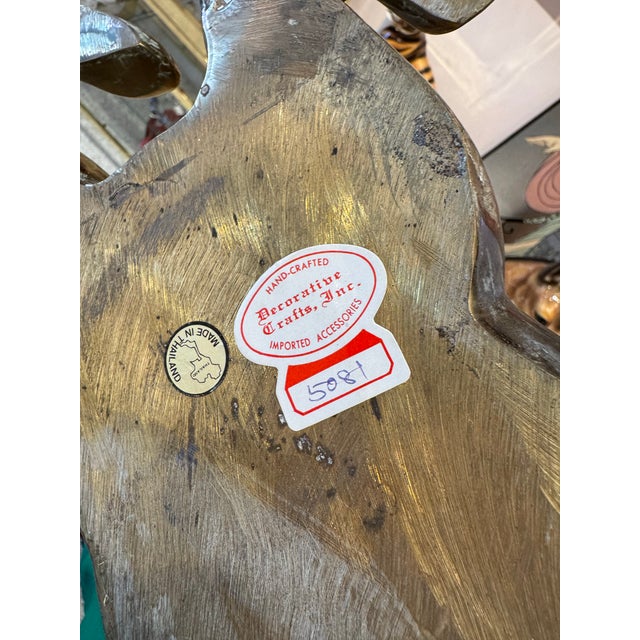 Vintage Large Brass Giraffe Statue For Sale - Image 9 of 9