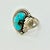 Ralph Lauren 1970s Vintage Southwestern Navajo Boho Chic Sterling Leaf & Turquoise Ring, Size 7.25. For Sale - Image 4 of 10