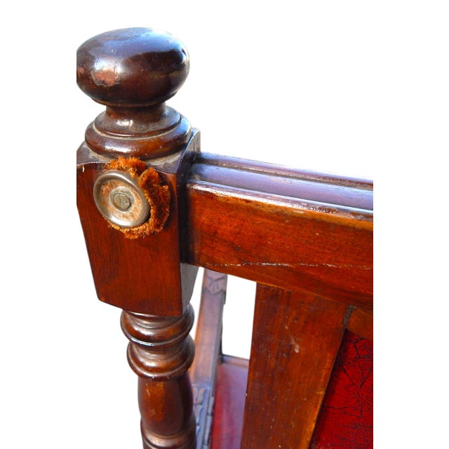Ornately Hand Carved English 19th Century Antique Mahogany Chair For Sale - Image 10 of 13