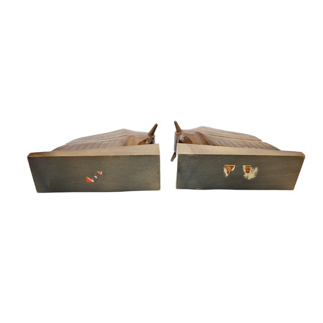 Vintage Figurative Wooden Bookends, 1950s, Set of 2 For Sale - Image 6 of 13