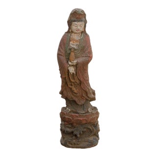 Small Asian Carved Guan Yin Figure For Sale