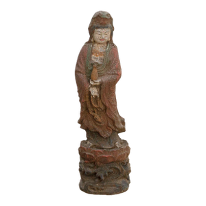 Small Asian Carved Guan Yin Figure
