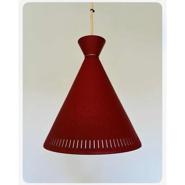 Metal Vintage Danish Pendant Light by Bent Karlby, 1950s For Sale - Image 7 of 8