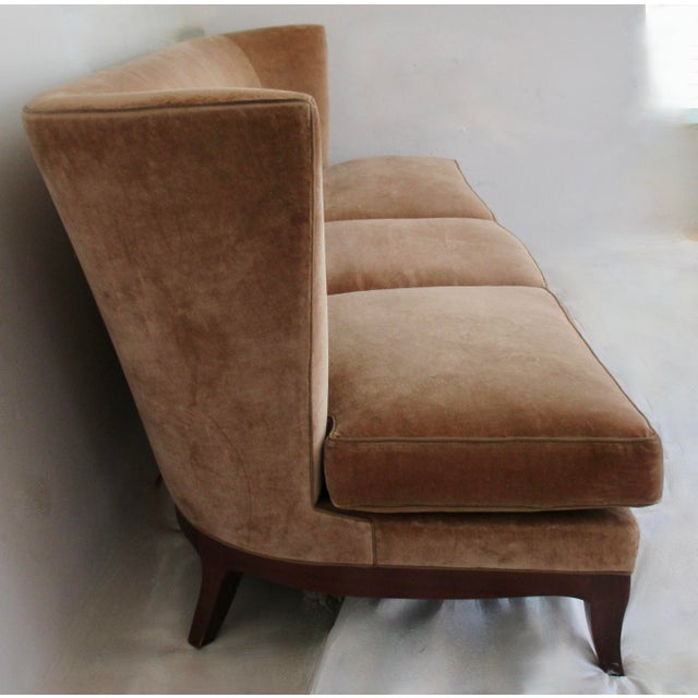 Wood C. 2000 Donghia "Geneva," Coll. Walnut Framed Sofa With Donghia Cotton-Velvet Textile For Sale - Image 7 of 18