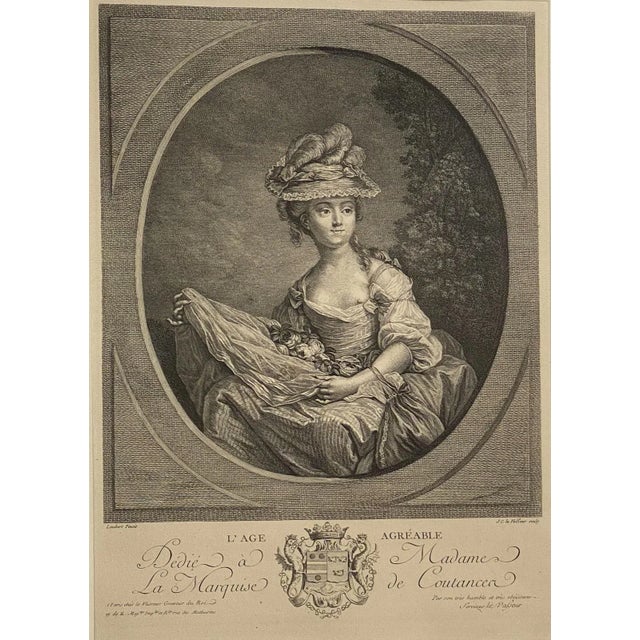An 18th Century French engraving titled "The Age Agreable" by Jean Charles Levasseur, circa 1770 from the Scottish...