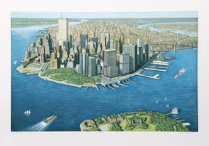 Richard Haas, Manhattan View from Governor’s Island Print