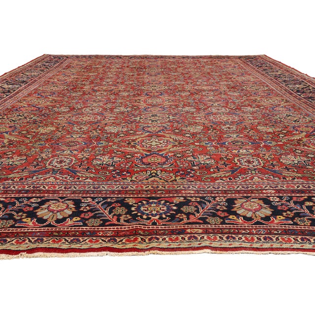 Jacobean Late 19th Century Persian Mahal Rug, 12'03 X 18'04 For Sale - Image 3 of 10