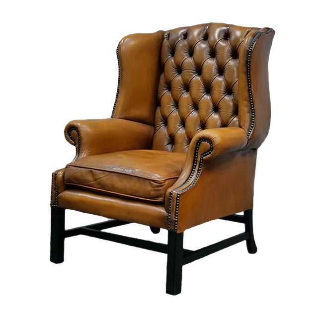 Chesterfield Wingback Armchair, England, 1960s For Sale