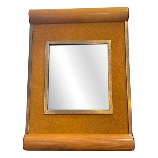 Vintage Wooden Photo Frame with Brass Accents and Sculptural Design, 1970 For Sale