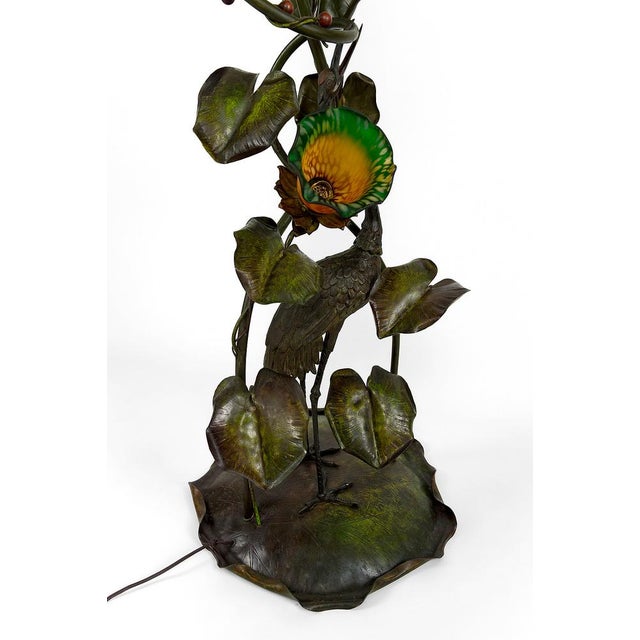 French Art Nouveau Heron Floor Lamp, 1890s For Sale - Image 13 of 18
