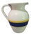 Ceramic Vintage Made in Italy White Pottery Blue & Yellow Stripes Wine Water Pitcher For Sale - Image 7 of 7