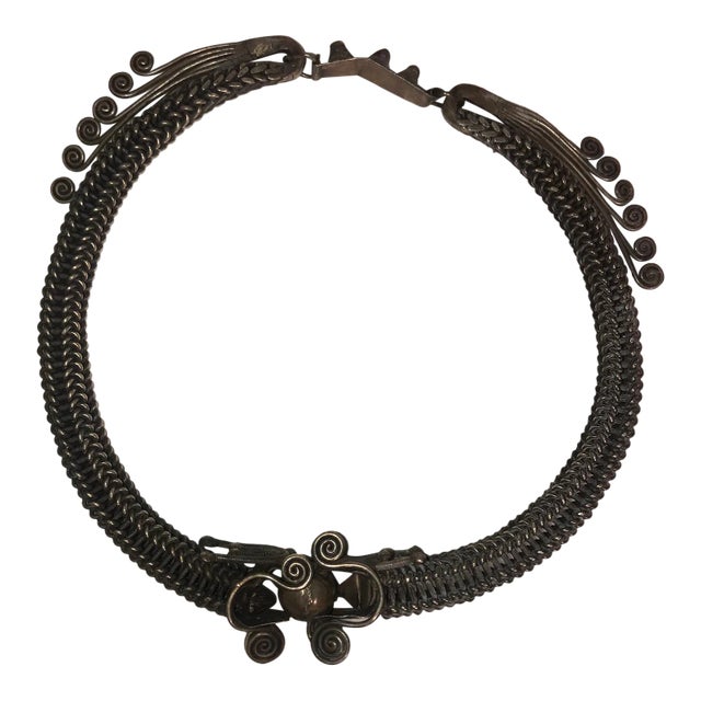 Chinese Silver Ceremonial Artifact With Scrollwork For Sale