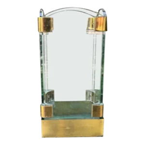 Italian Modern Brass and Glass Umbrella Stand