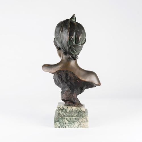 Art Nouveau Sculpture, 1900, Bronze on Marble Base For Sale - Image 3 of 12