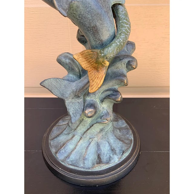 Vintage Coastal Mermaid & Dolphin Armillary Sundial, Palm Beach Garden Decor For Sale - Image 12 of 15