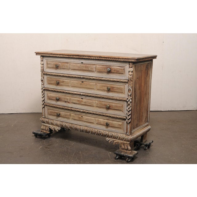 18th C. Italian Baroque Carved Wood Chest For Sale - Image 12 of 12