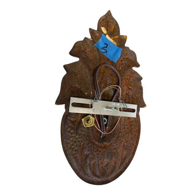 Set of Three Forged Iron and Brass Wall Sconces Circa 1910 For Sale In Los Angeles - Image 6 of 6