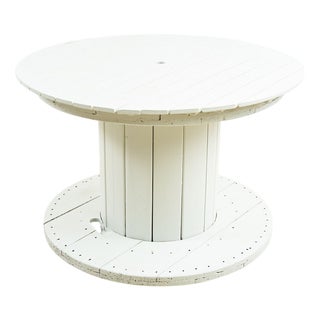 White Coil Wooden Outdoor Table For Sale
