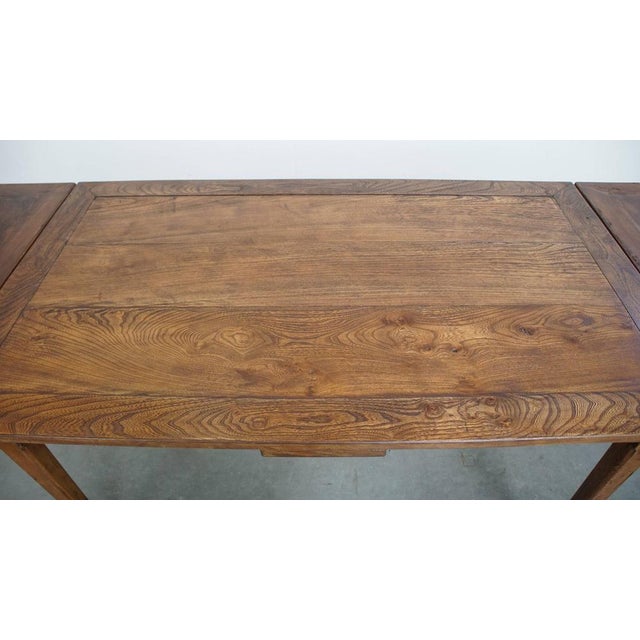 Antique English Extendable Dining Table in Elm and Cherrywood For Sale - Image 9 of 18