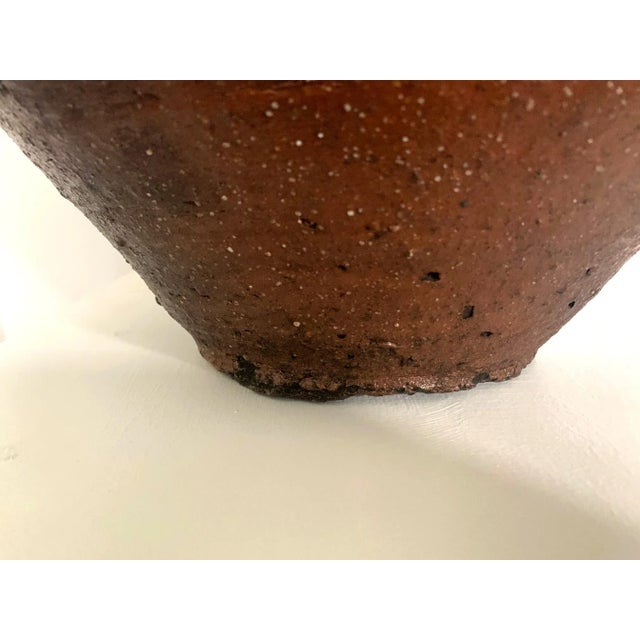 Chocolate Large Japanese Antique Shigaraki Tsubo Jar For Sale - Image 8 of 13