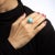 Mid 20th Century Egg Shell Blue Turquoise Diamond Ring Platinum Estate Large Cocktail Jewelry size 6 For Sale In Los Angeles - Image 6 of 7